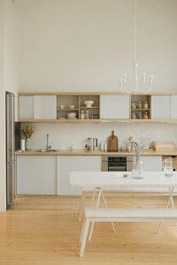 Neutral colours in kitchen designs for calm feeling